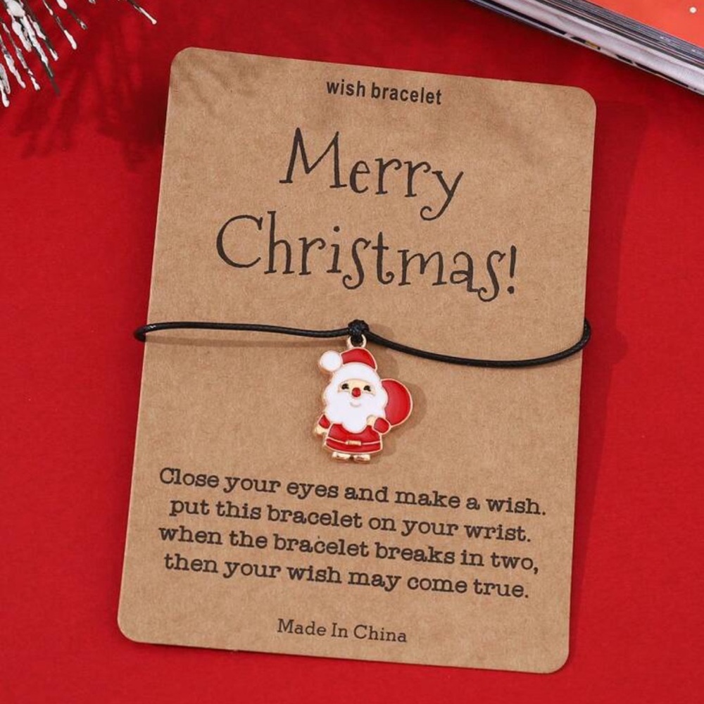 $1CHRISTMAS SANTA MAKE A WISH CARD BRACELET. NEW. $1 WITH ANY $10 ORDER OR MORE